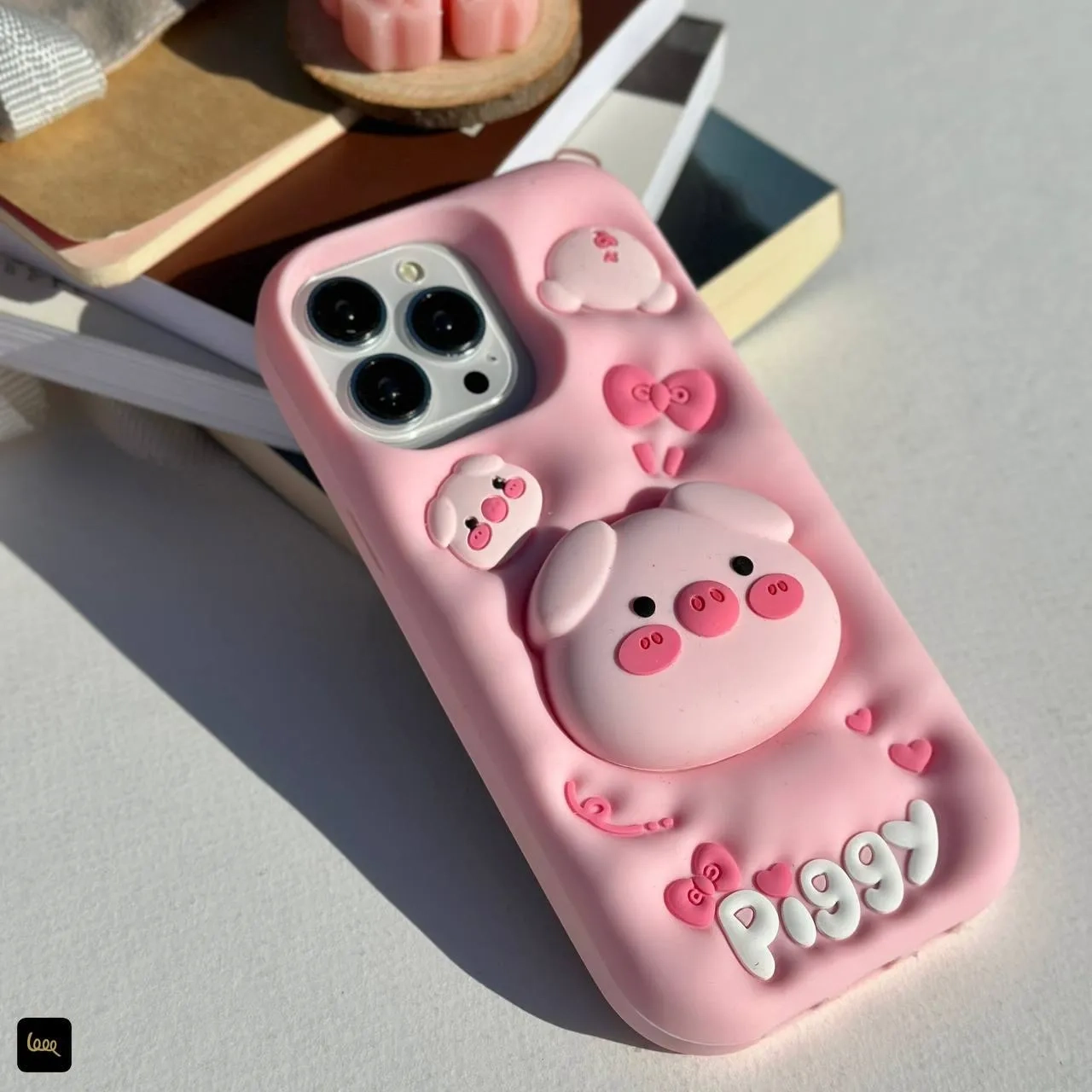 قاب عروسکی صورتی طرح پیگی | لوپتل قاب عروسکی صورتی طرح پیگی | لوپتل