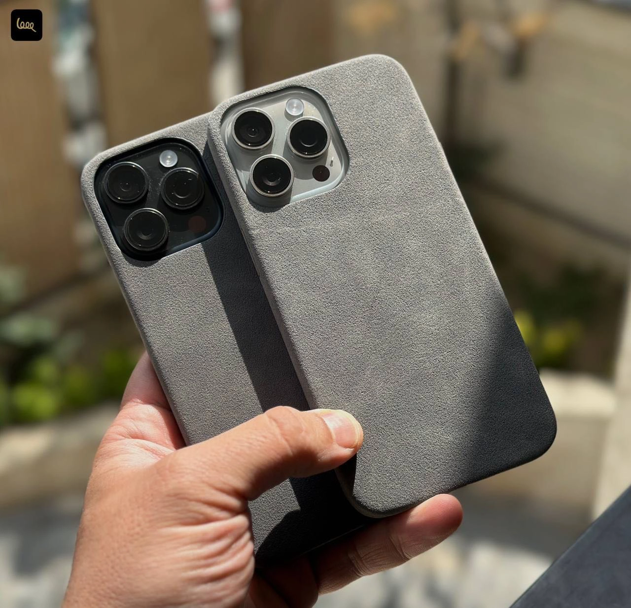 قاب آیفون جیر مدل Alcantara رنگ Titan Gray
