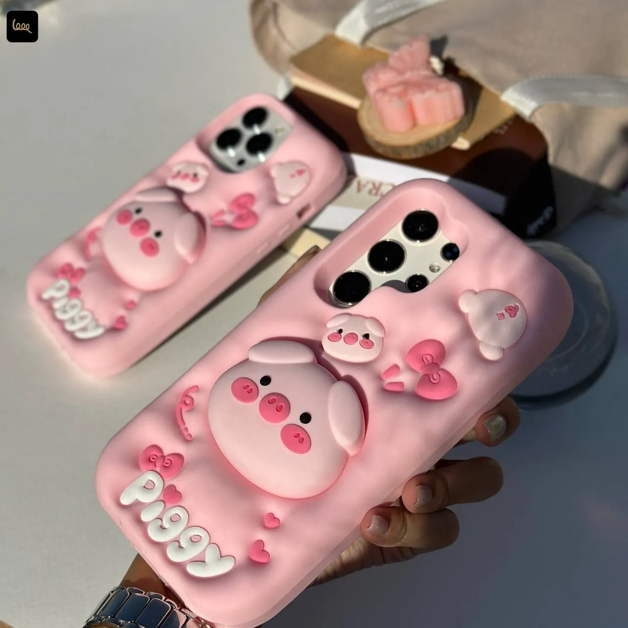 قاب عروسکی صورتی طرح پیگی | لوپتل قاب عروسکی صورتی طرح پیگی | لوپتل