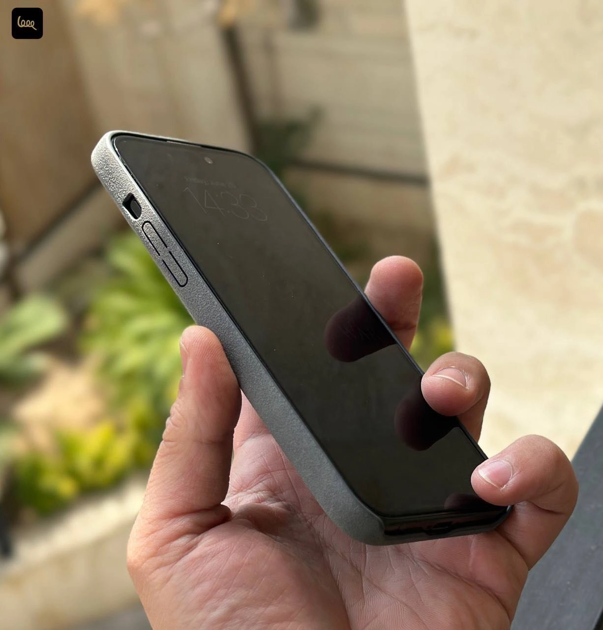 قاب آیفون جیر مدل Alcantara رنگ Titan Gray