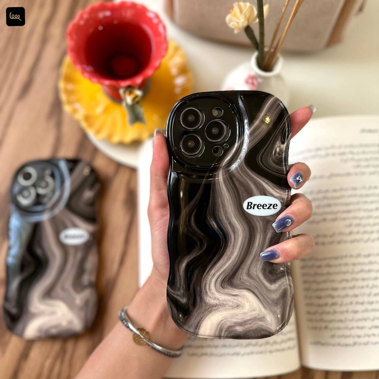 قاب آیفون مدل Marble Ink Splash – Breeze قاب آیفون مدل Marble Ink Splash – Breeze