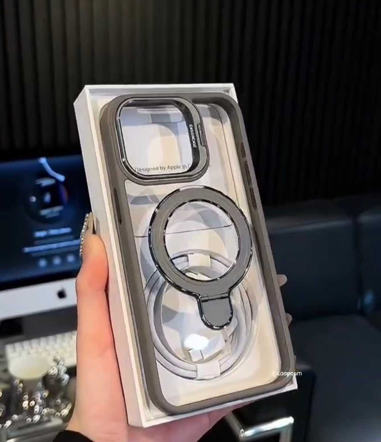 قاب آیفون Mag Stand Classic با استند مگسیف دوحالته رنگ تیتانیوم قاب آیفون Mag Stand Classic با استند مگسیف دوحالته رنگ تیتانیوم